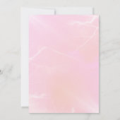 ピンク、テディベア、バルーン、ガールベイビーシャワー 招待状 (裏面)