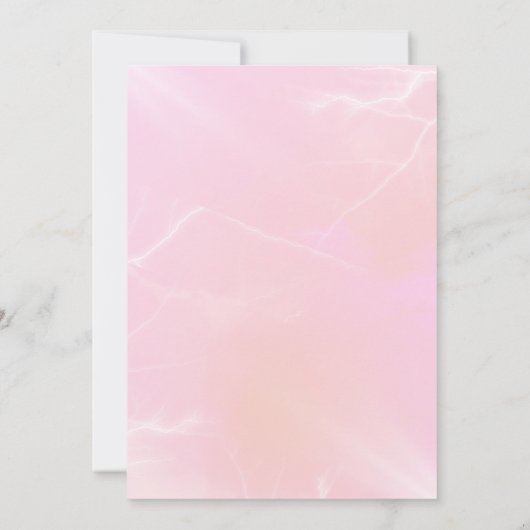 ピンク、テディベア、バルーン、ガールベイビーシャワー 招待状 (裏面)