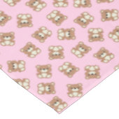 ピンク・テディベア・ベビー・バースデー・パーティー テーブルクロス (アングル)