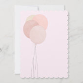 ピンク テディ ウェア ビアリー ウェイト ガール ベイビー シャワー インビテ 招待状 (裏面)