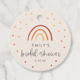 ピンク テラコッタ レインボー ブライダルシャワー オーダーメイド フェイバータグ