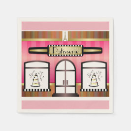 ピンク テーマ パリ フレンチ パティスリー ペーパー ナプキン スタンダードカクテルナプキン