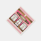 ピンク テーマ パリ フレンチ パティスリー ペーパー ナプキン スタンダードカクテルナプキン (角)