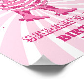 ピンク |ディスコ女性のカーボーイ誕生日パーティーへようこそ ポスター (角)