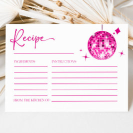 ピンク ディスコ ボール ブライダル シャワー レシピ カード