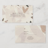 ピンク&トープハートモダンシック友人を参照 紹介カード (正面/裏面)