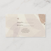 ピンク&トープハートモダンシック友人を参照 紹介カード (裏面)