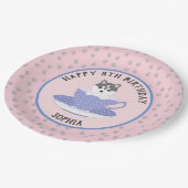 ピンク·ドッグの誕生日パーティープレート ペーパープレート (アングル)