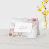 ピンク・ドッグウッド・フォト・フォールデッド・サンキューカード カード (黄色い花)