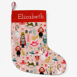 ピンク·ナットクラッカー·バレエのかわいい女の子の名前 スモールクリスマスストッキング