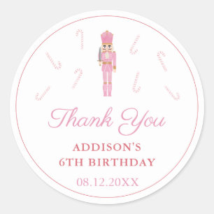 ピンク・ナツクラッカー・バレエ少女の誕生日パーティーが人気 ラウンドシール