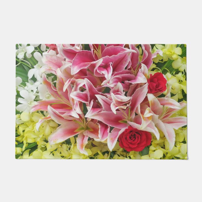 ピンク，ナマステ，瞑想，禅，ショップ，スプラント，自然, ドアマット (正面)