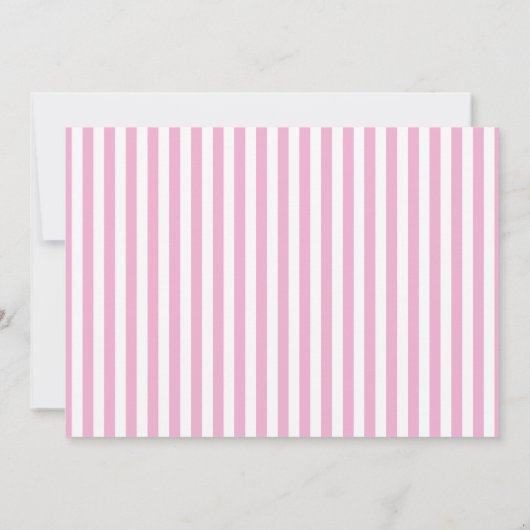 ピンク&ネイビーストライプブルーの服を着て私の花嫁になる 招待状 (裏面)