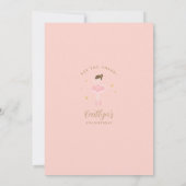 ピンク&ネイビーバレリーナ誕生日 招待状 (裏面)