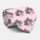 ピンク&ネイビーフロールエバーワテカラ色彩の鮮やかーズ ネクタイ (ロール)