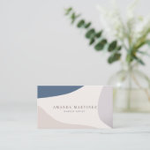 ピンク&ネイビーブルースウォッチトレンディー名刺 名刺 (スタンド正面)