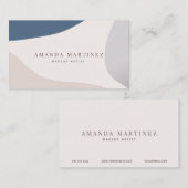 ピンク&ネイビーブルースウォッチトレンディー名刺 名刺 (正面/裏面)