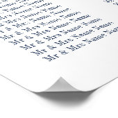 ピンク&ネイビーブルー12テーブル座席表 ポスター (角)