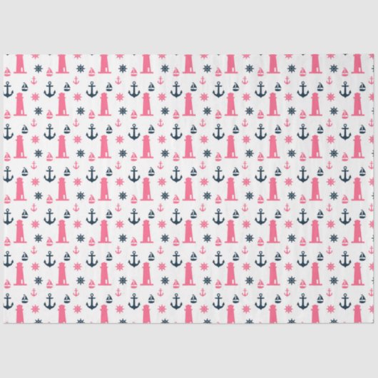 ピンク&ネイビー航海のシリーズデザイン3 薄葉紙 (正面)