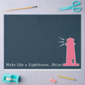 ピンク&ネイビー航海のシリーズデザイン7 薄葉紙 (クラフト)