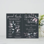 ピンク ネイビー エレガント 水彩 フルプログラム 折りたたみ式 (スタンド正面)