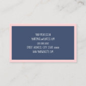 ピンク·ネー航海のビーブルー·いかり·パターン 名刺 (裏面)