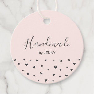 ピンク  ハート手作りクラフトパッケージラベル フェイバータグ