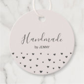 ピンク |ハート手作りクラフトパッケージラベル フェイバータグ (正面)