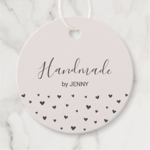 ピンク  ハート手作りクラフトパッケージラベル フェイバータグ