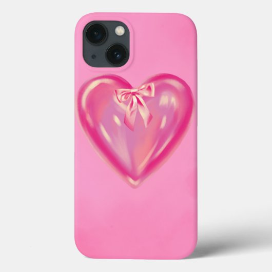 ピンク ハート リボン iPhone 13 ケース Case-Mate iPhoneケース (裏面)
