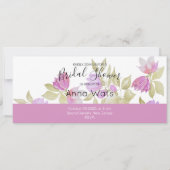 ピンク・バイオレットの水彩花 手描き (正面)