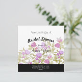 ピンク・バイオレットの水彩花 手描き (スタンド正面)