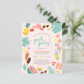 ピンク |バジェットパイナップルトロピカルプールパーティー (スタンド正面)