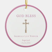 ピンク |バプテスマ記念セラミックオーナメント セラミックオーナメント (正面)