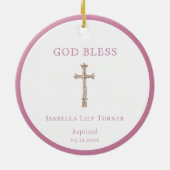 ピンク |バプテスマ記念セラミックオーナメント セラミックオーナメント (裏面)