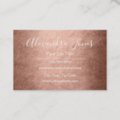 ピンク&バラゴールドフォイルメタルイベントプランナー 名刺 (裏面)