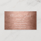ピンク&バラゴールドフォイルメタル内装デザイン 名刺 (裏面)
