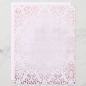 ピンク&バラ金ゴールドダマススクレープブック紙 (正面/裏面)