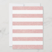 ピンク&バラ金ゴールドピンクグリッターバプティス招待状 招待状 (裏面)