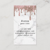 ピンク&バラ金ゴールドブラッシュドメタルマッサージセラピストB 名刺 (裏面)