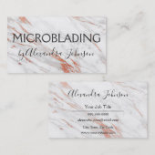 ピンク&バラ金ゴールドマーブルマイクロブラディング 名刺 (正面/裏面)