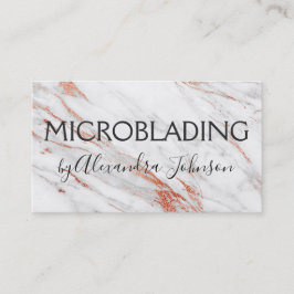 ピンク&バラ金ゴールドマーブルマイクロブラディング 名刺