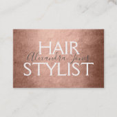 ピンク&バラ金ゴールドメタル美容師 名刺 (正面)