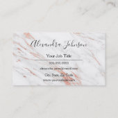 ピンク&バラ金ゴールド大理石まつ毛エクステンション 名刺 (裏面)