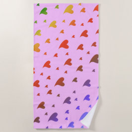 ピンク,バラ,ハート,愛,バレンタイン,形,記号, ビーチタオル