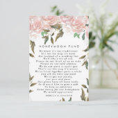 ピンク·バラ·フローラ結婚·ハネムーン·ファンド·カード エンクロージャーカード (スタンド正面)