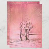 ピンク·バレエ·シューズ·ダエレガントンサー セーブザデート (正面/裏面)