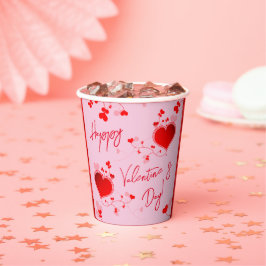 ピンク – バレンタインデーパーティー赤いハート 紙コップ