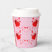 ピンク – バレンタインデーパーティー赤いハート 紙コップ (裏面)