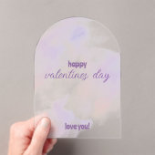 ピンク – バレンタインデー（紫） アクリル招待状 (インサイチュ (ポータブル))